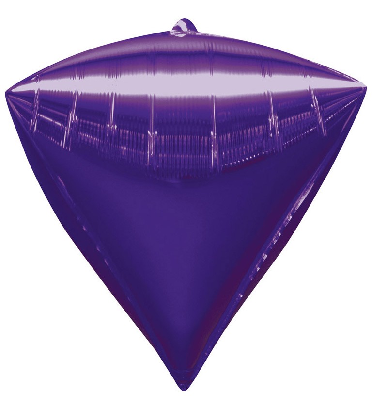 Fóliový balonek ve tvaru diamantu - fialová