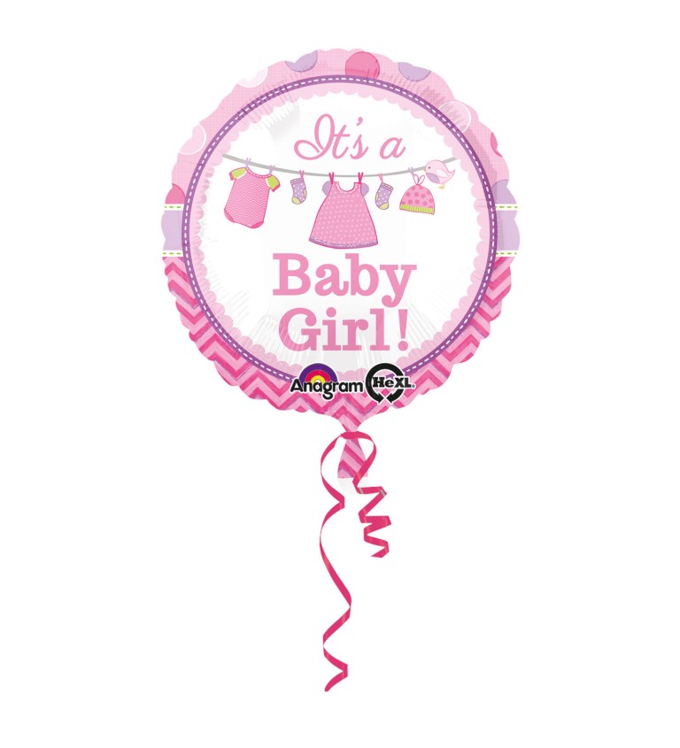 Fóliový balónek Baby růžový