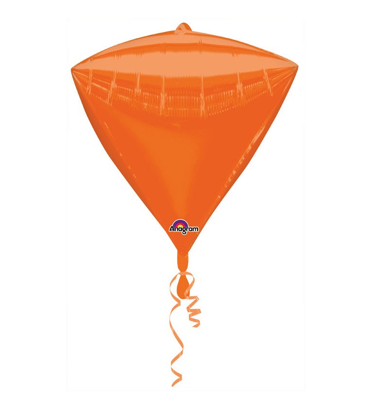 Fóliový balonek ve tvaru diamantu - oranžová