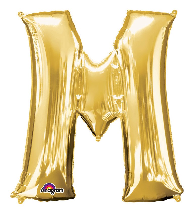 Fóliový balónek - M Zlatý
