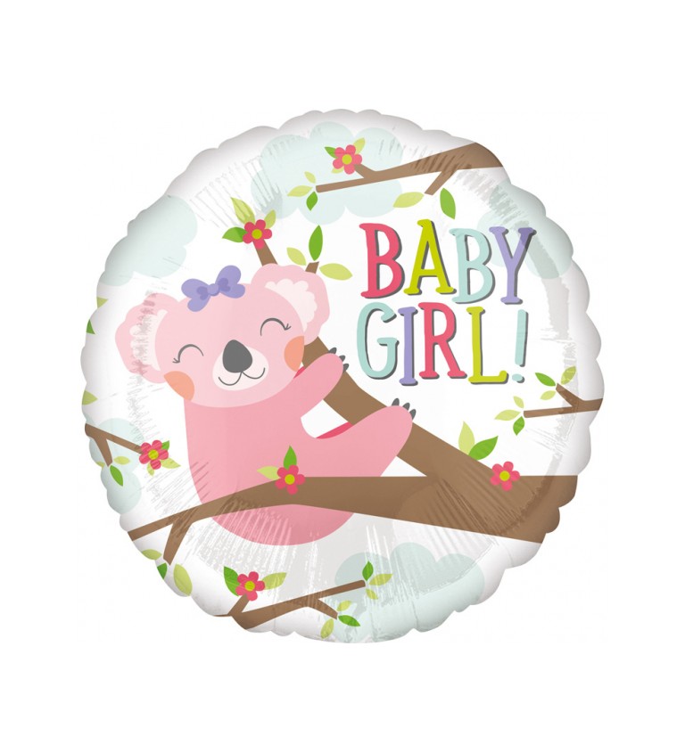 Balónek s koalou - Baby girl