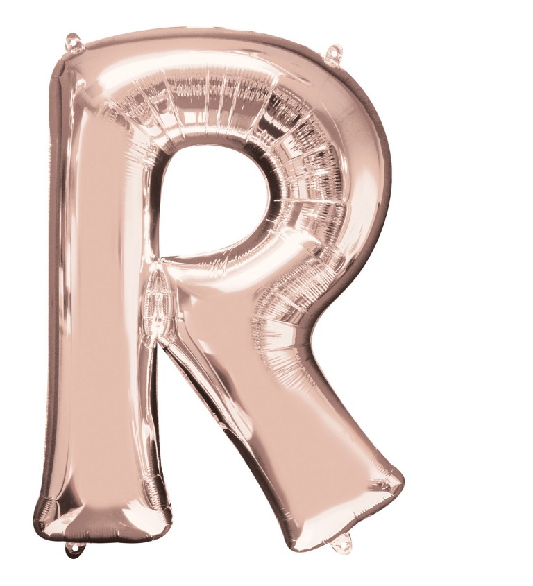 Fóliový balónek - R Růžové zlato