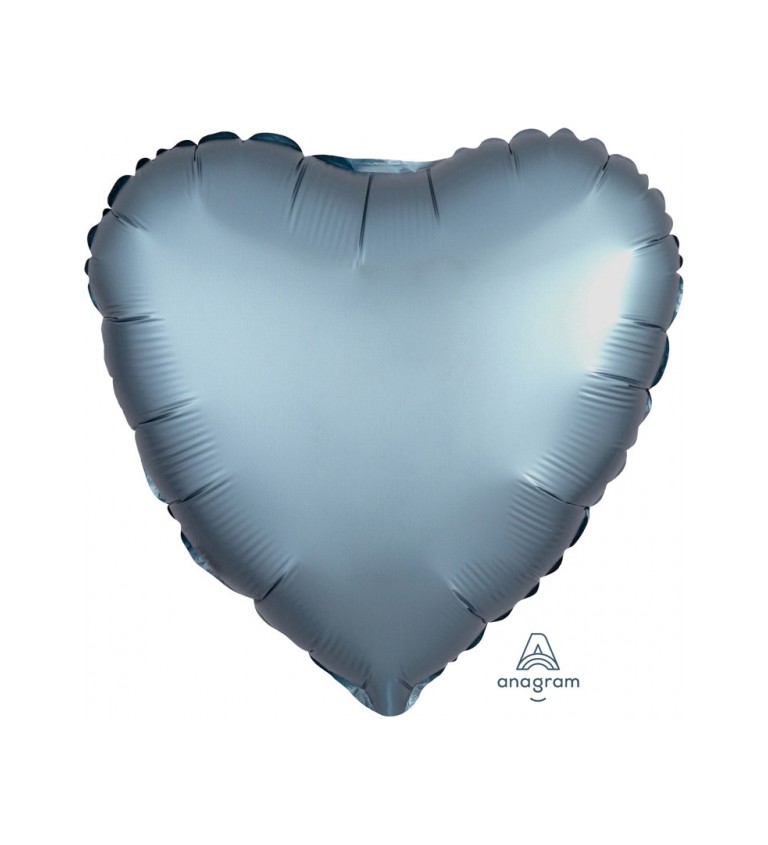 Fóliový balónek - Srdce Ocelově modré