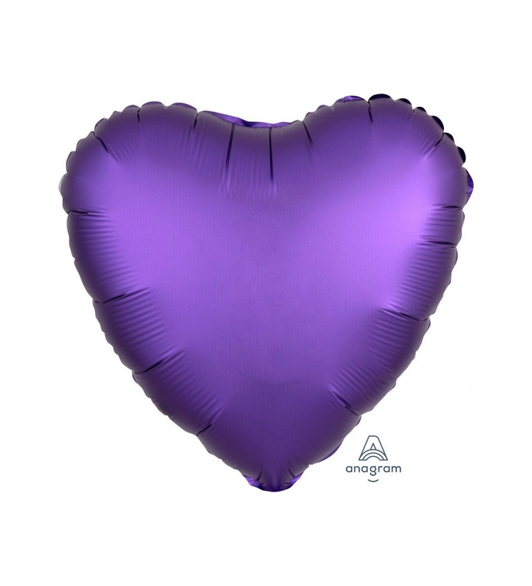 Fóliový balónek - Srdce Fialové