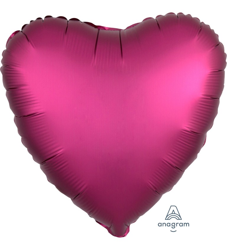 Fóliový balónek - Srdce Tmavě-růžové