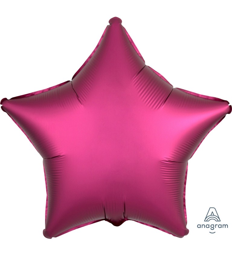 Fóliový balónek - Hvězda Tmavě-růžová