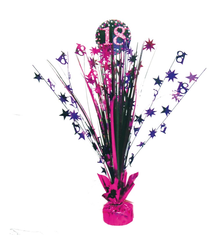Růžová fontána 18. narozeniny - dekorace