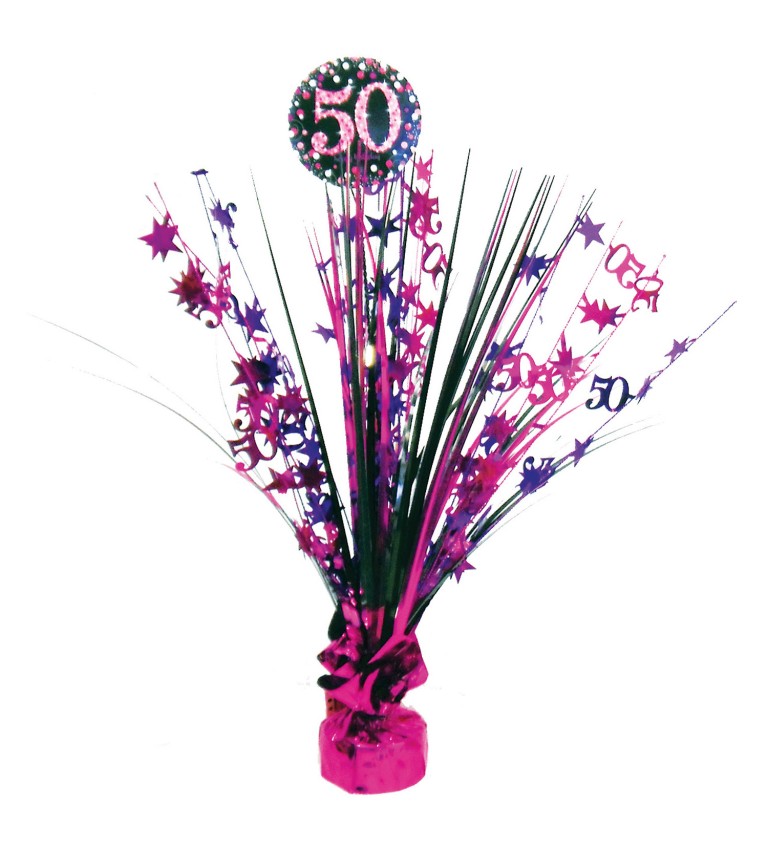 Růžová fontána 50. narozeniny - dekorace