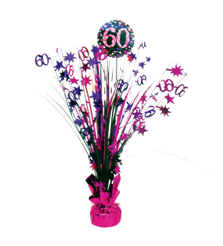Růžová fontána 60. narozeniny - dekorace