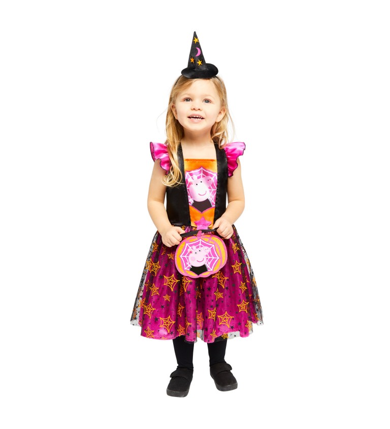 Dětský čarodějnický kostým prasátko Pepa (3-4 roky)