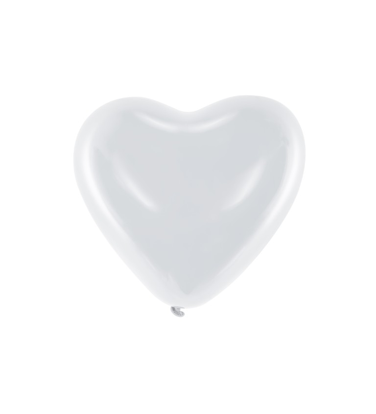 Pastelově bílé balónky - srdce