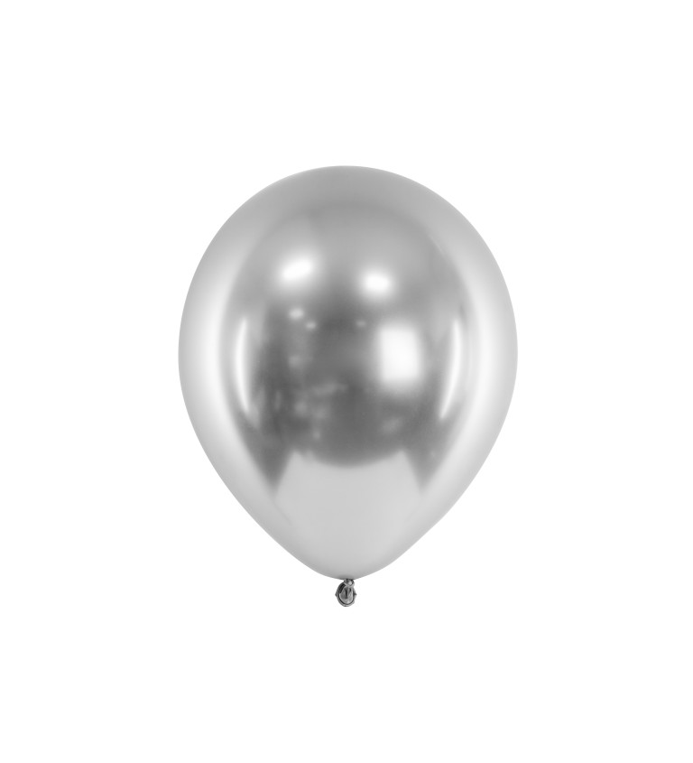Chromově stříbrné balónky balení 10ks