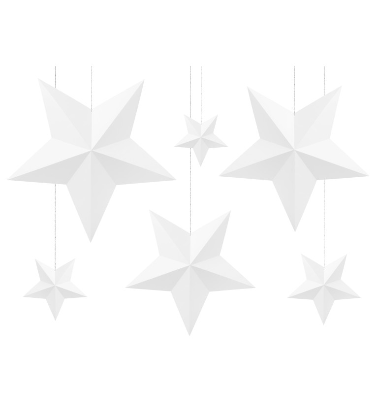 Závěsná dekorace - bílé hvězdy