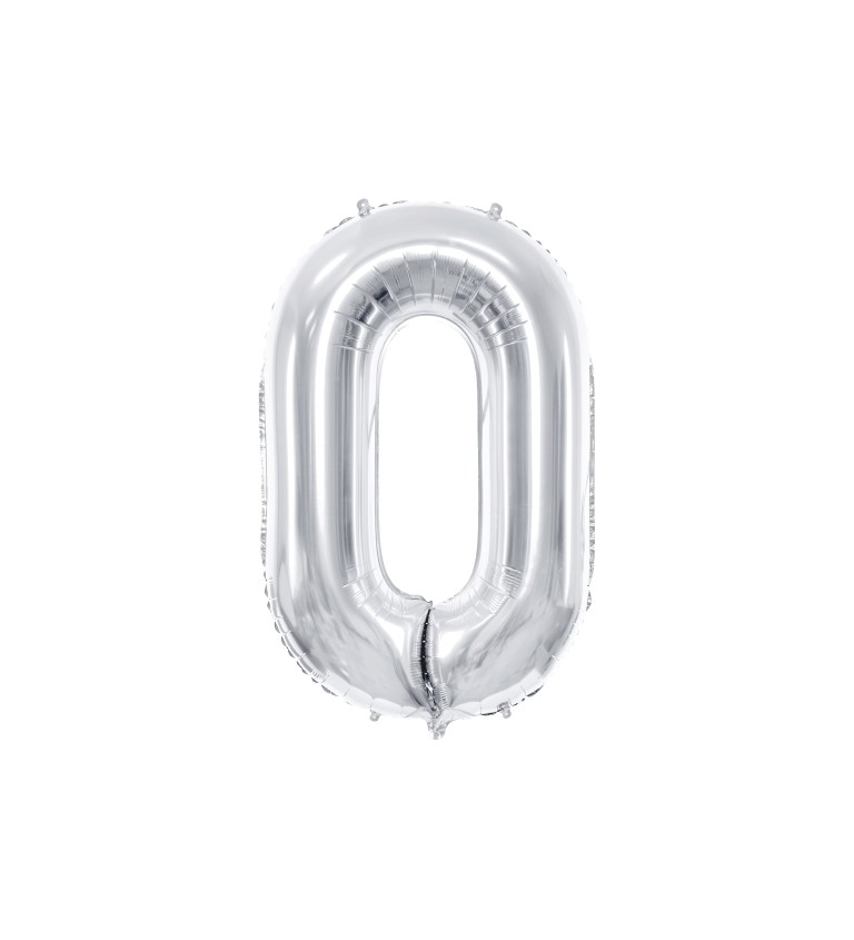 Fóliový balónek 0 - stříbrná