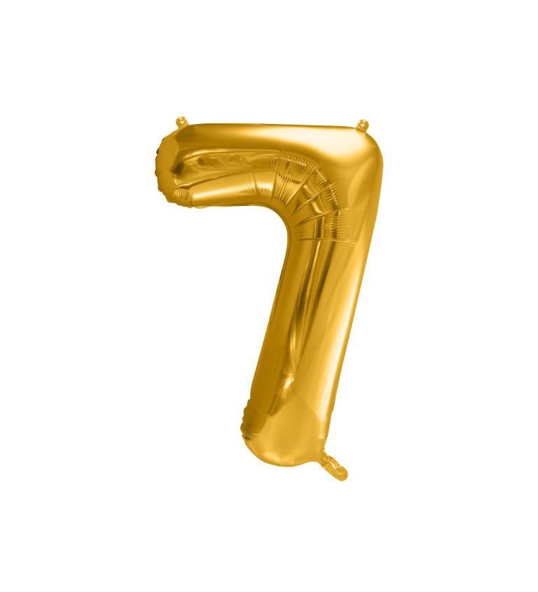 Zlatá číslice 7 balónek