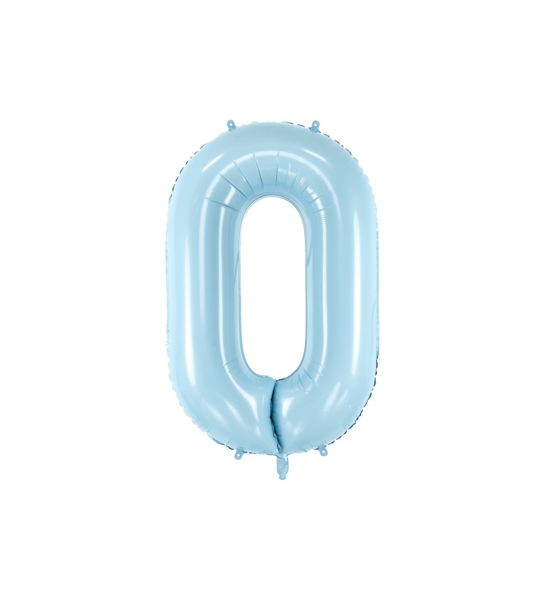 Fóliový balónek číslo 0 - světle modrý