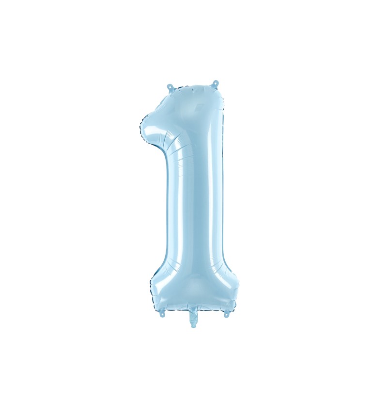 Fóliový balónek číslo 1 - světle modrý