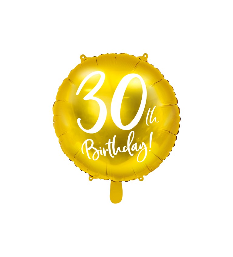 Balonek fóliový číslo 30 zlatý