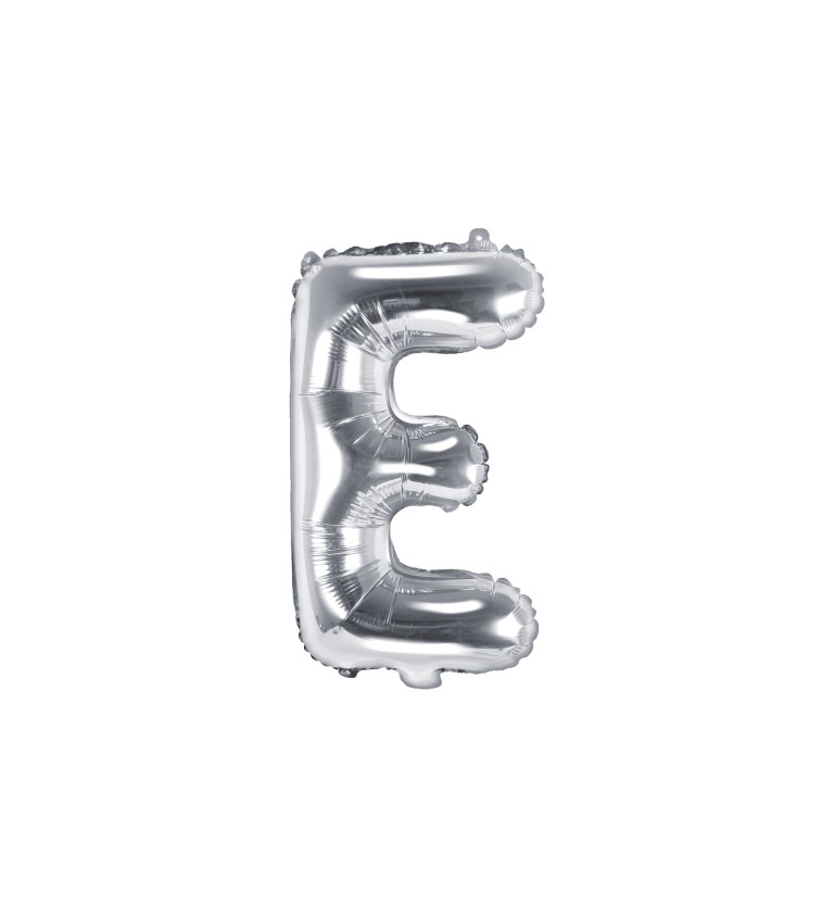 Fóliový balónek E - stříbrný