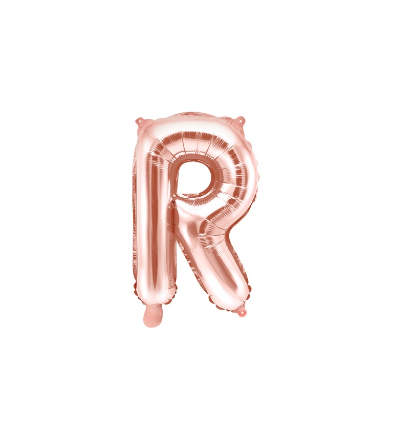 Fóliový balónek písmeno "R" rosegold, 35 cm