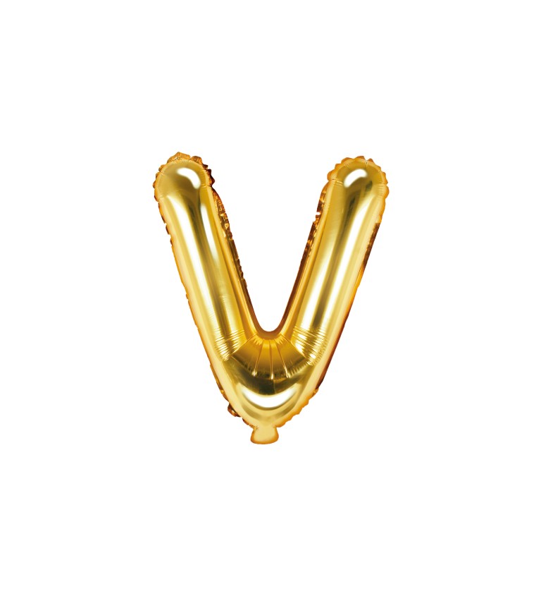 Fóliový balónek V - zlatý
