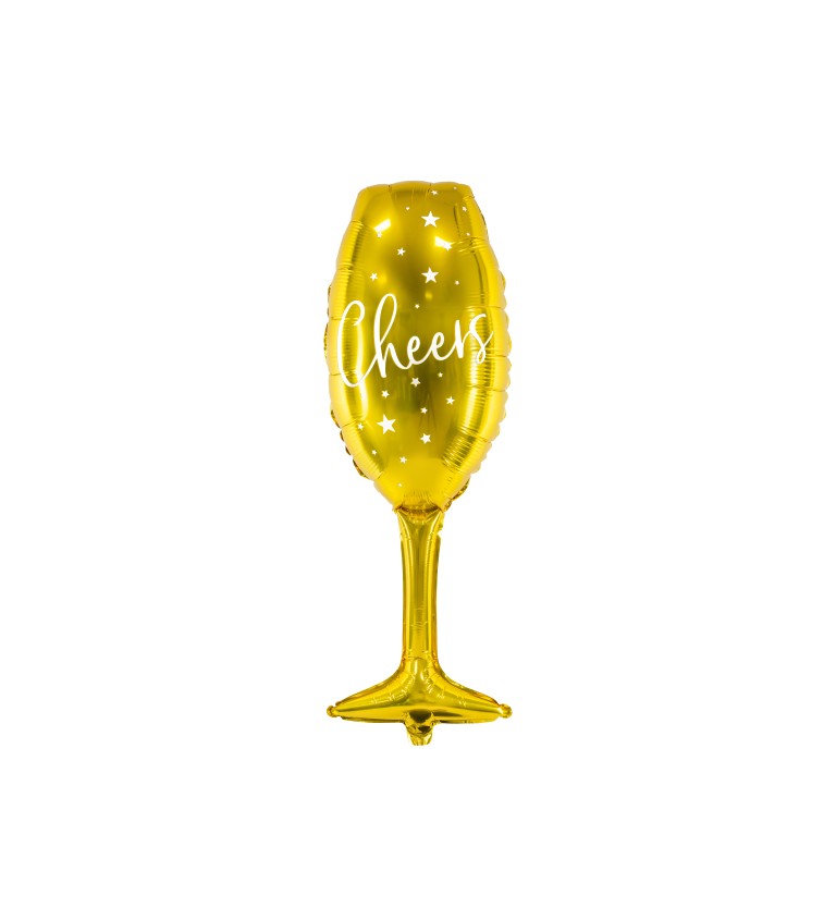 Fóliový balónek - zlatá sklenice