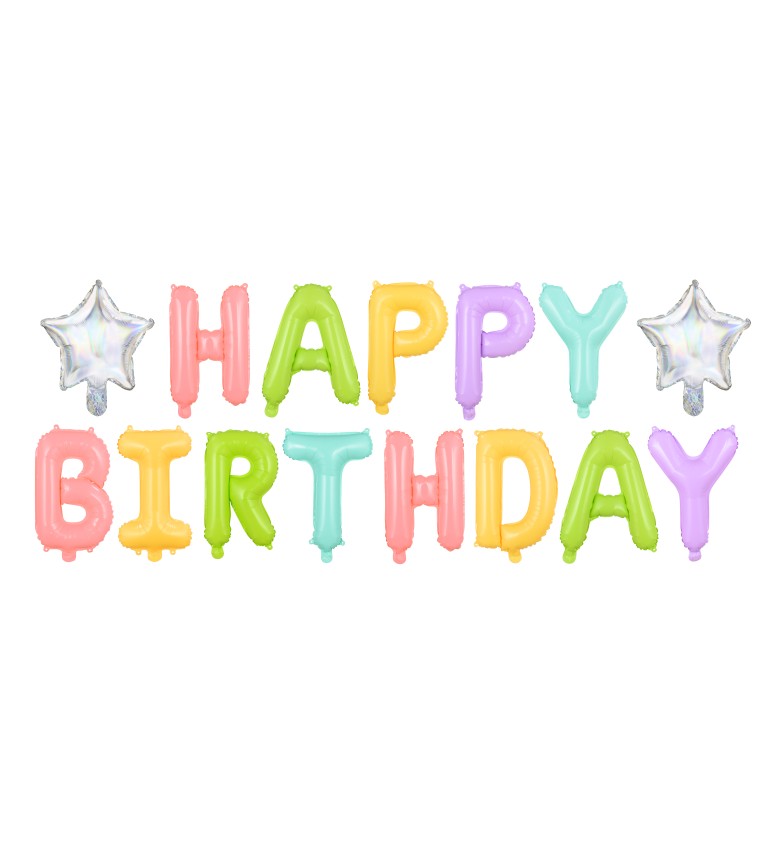 Fóliové balónky nápis Happy Birthday
