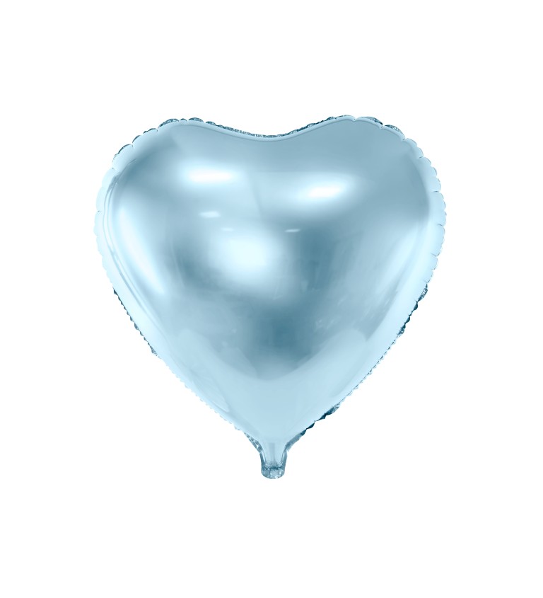 Fóliový balónek metalicky světle modré srdce