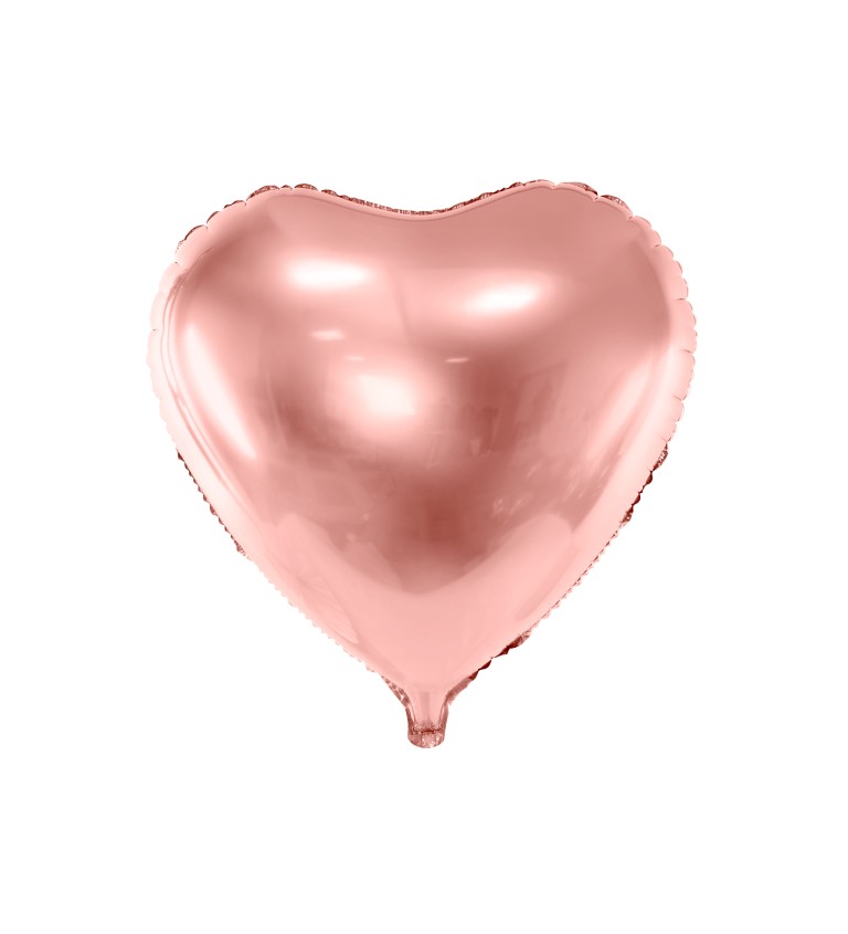 Srdce rosegold balonek