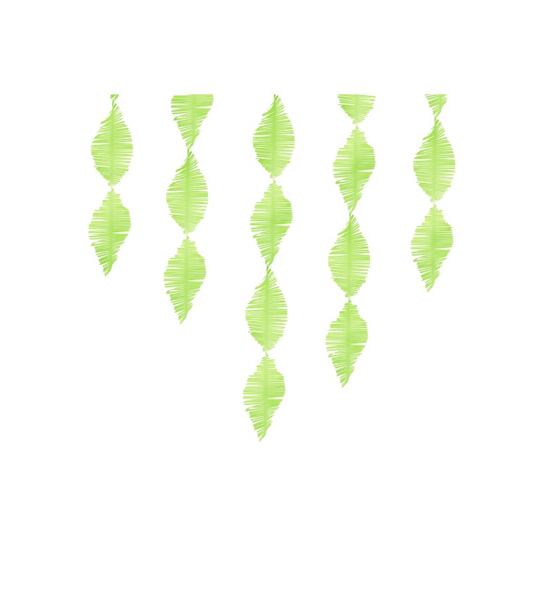Světle zelená girlanda - krepový papír