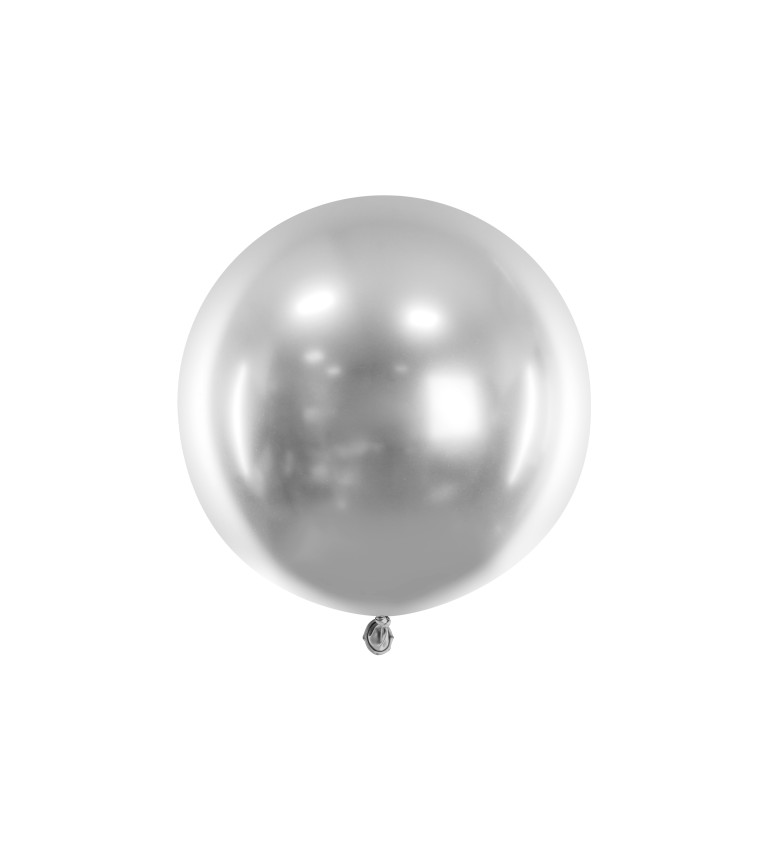 Lesklý stříbrný mega balónek