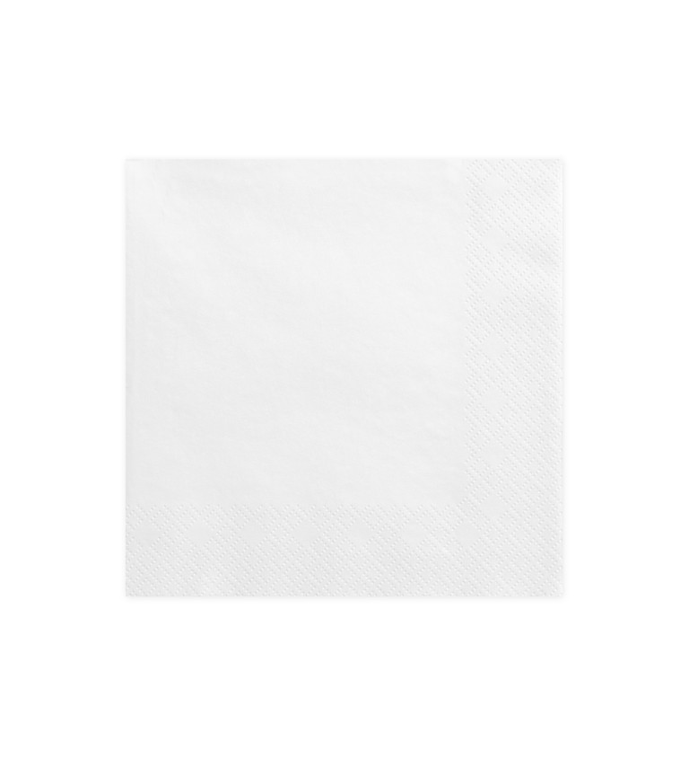 Bílé papírové ubrousky