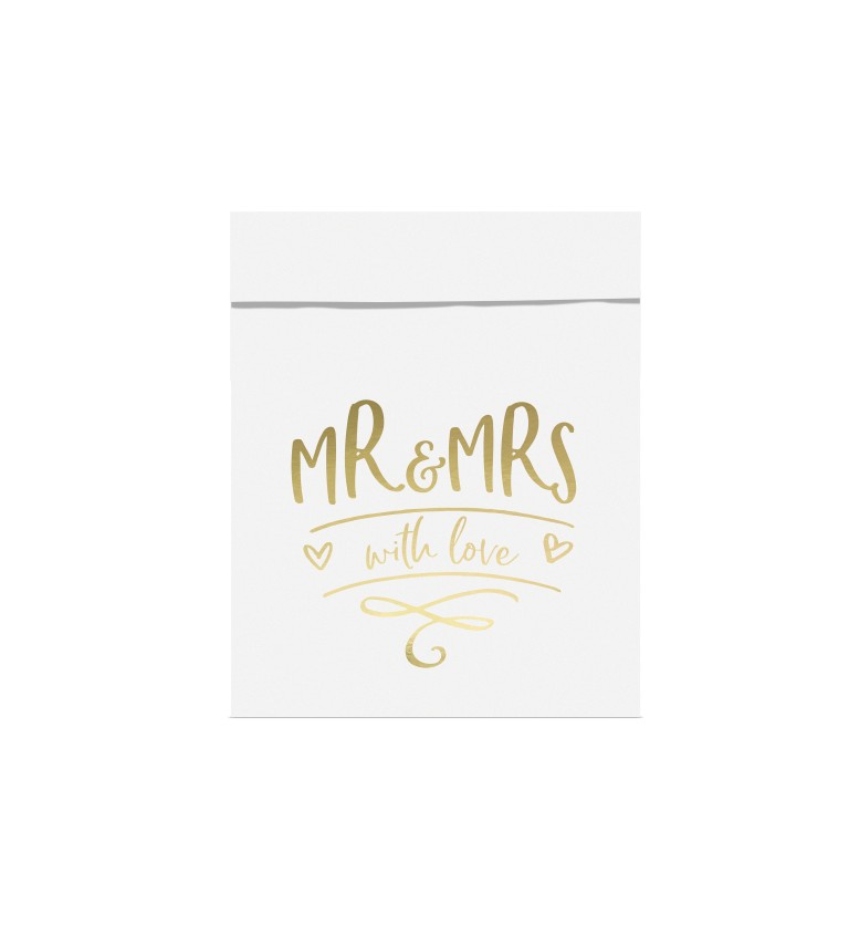 Papírové taštičky na pohoštění - Mr&Mrs