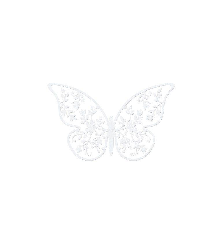 Bílá dekorace - papíroví motýlci II