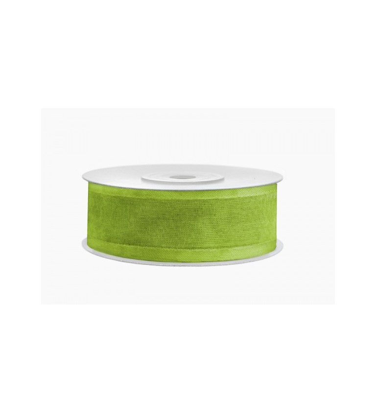 Světle zelená stuha - šifonová (25 mm)