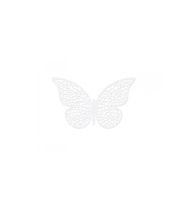 Bílá dekorace - papíroví motýlci III