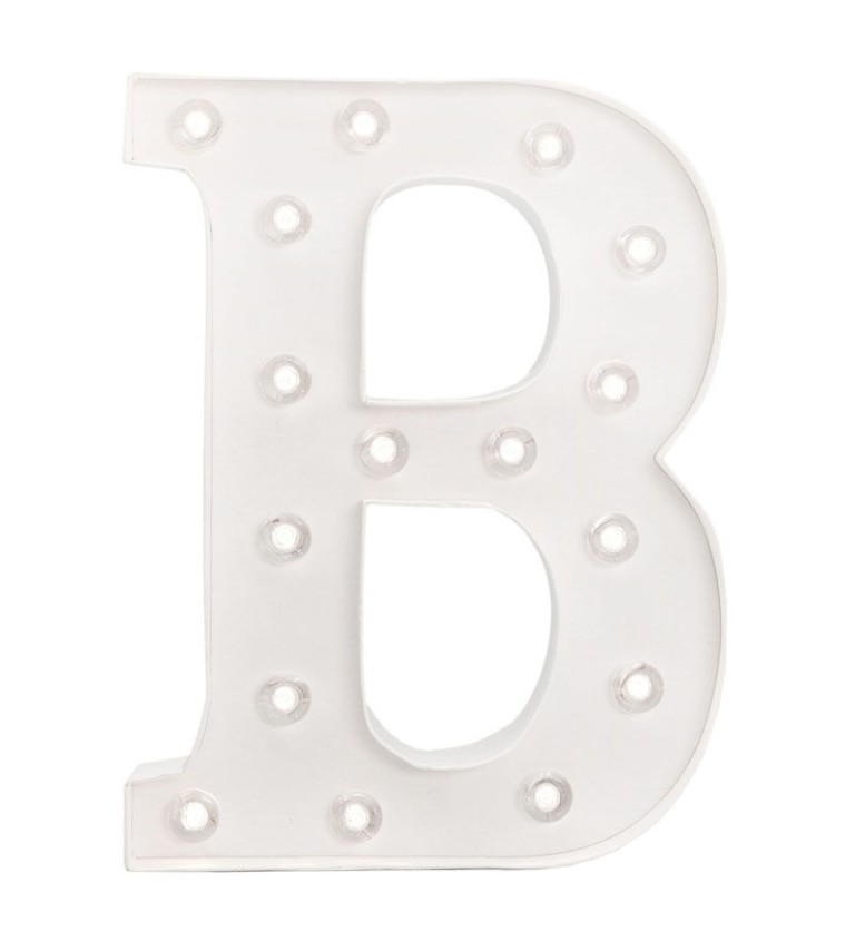 Svíticí písmeno LED bílé - "B"