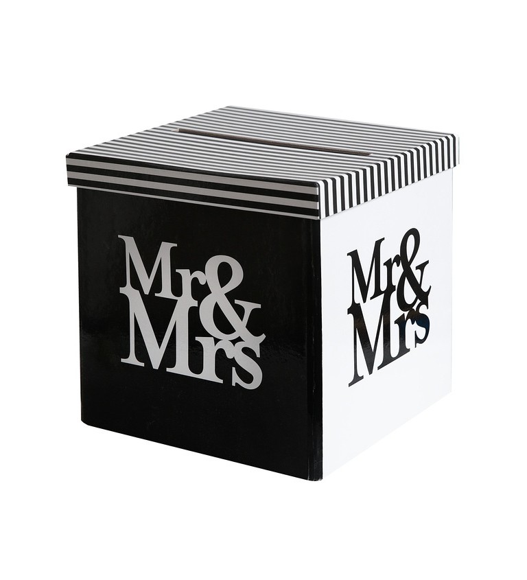 Bílo-černá pokladnička - Mr & Mrs
