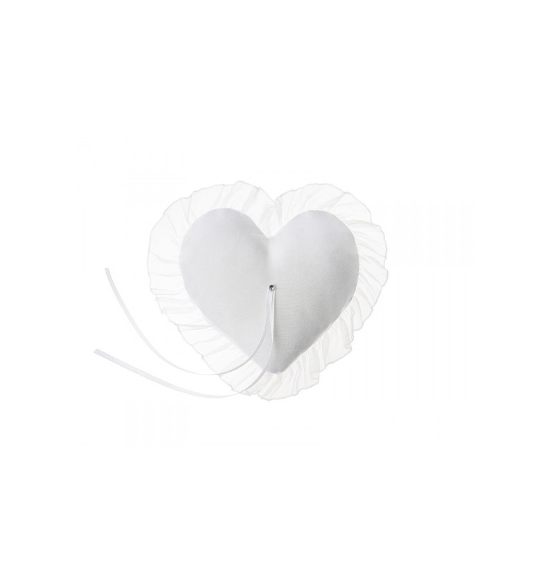 Polštářek pod prstýnky - bílé srdce