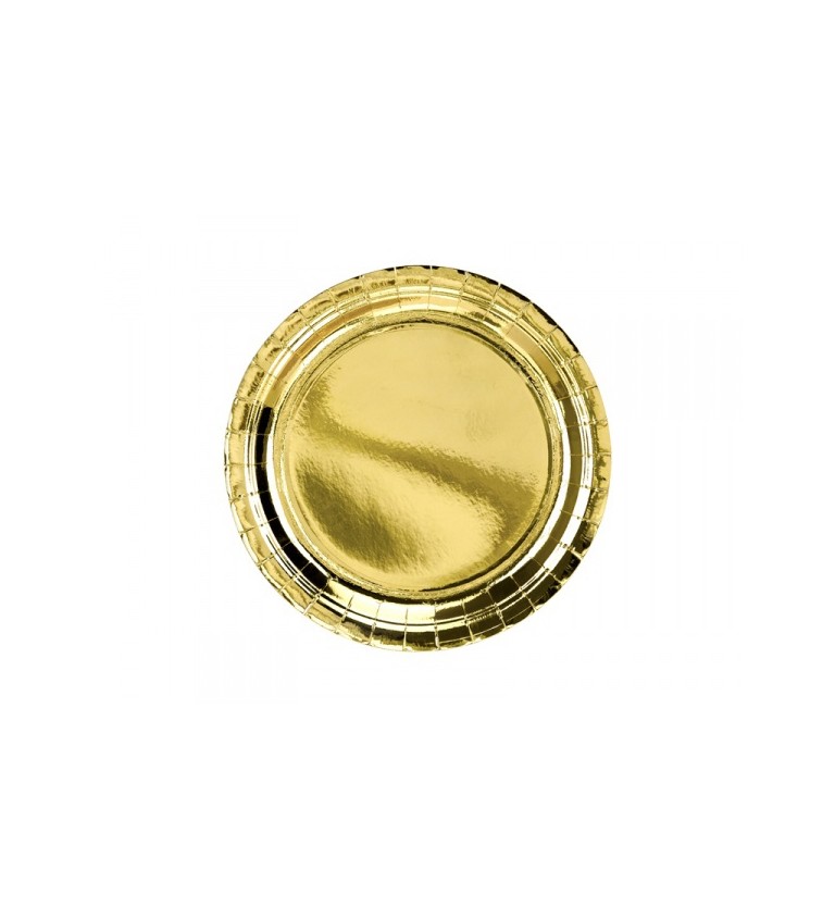 Kulaté talířky - zlaté (23 cm)