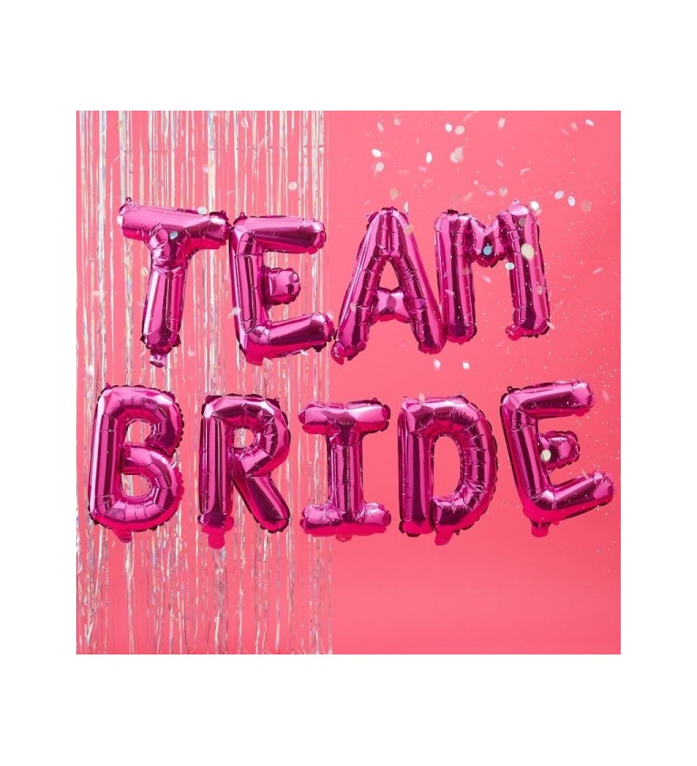 Růžové balónky Team Bride