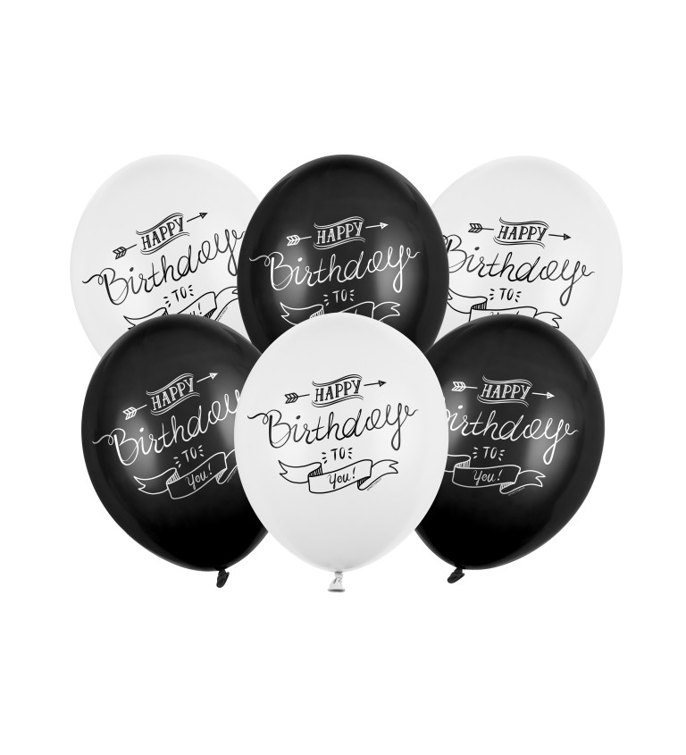 Narozeninové balónky - černobílé