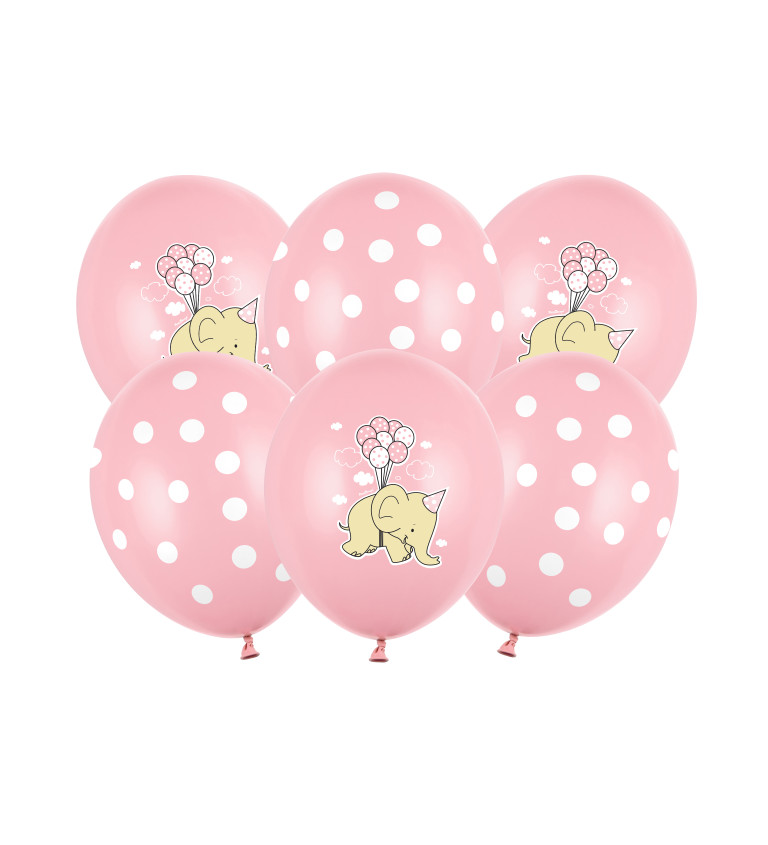Růžové balónky Sloník