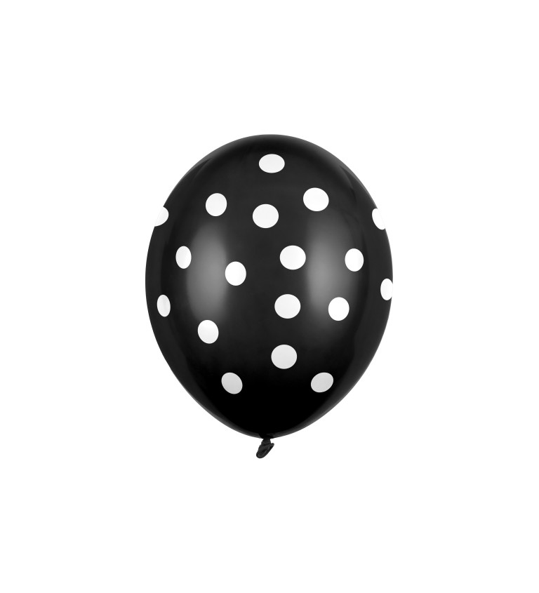 Balónky černo - bílé puntíky 10ks
