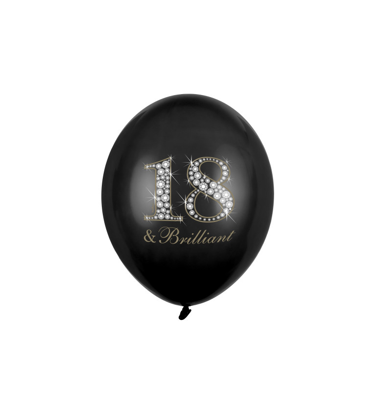 Balónky s číslem 18 - černé