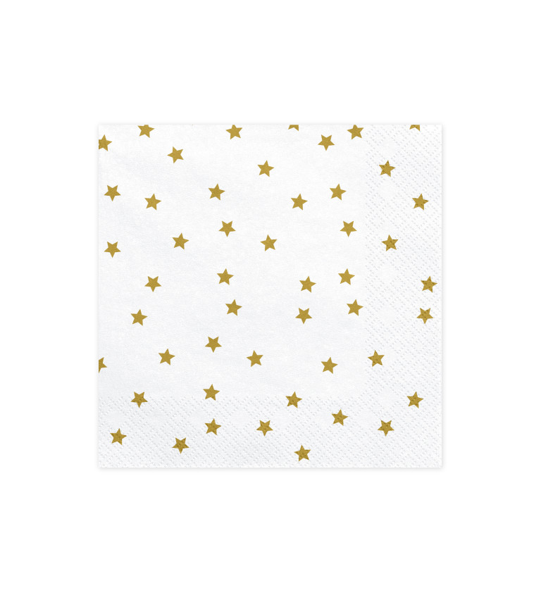 Ubrousky s hvězdičkami -bílo-zlaté
