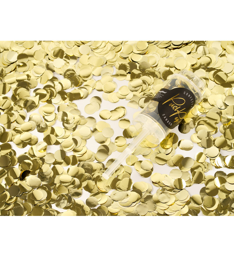 Kulaté konfety - Push pop zlaté