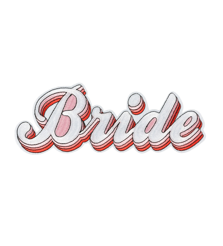 Bride nápis - bílá nažehlovačka
