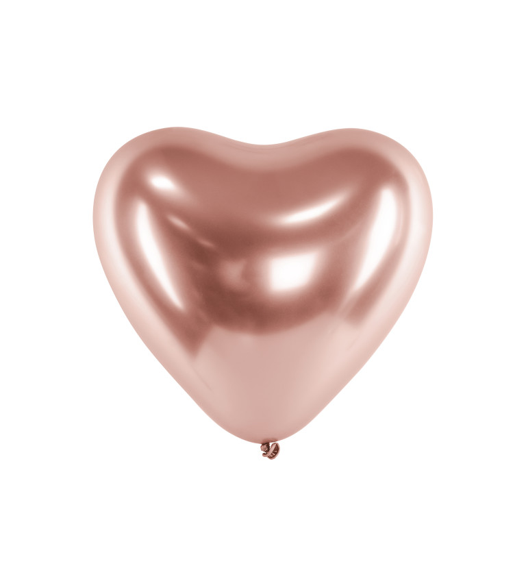 Fóliové balónky Srdce - růžové zlato