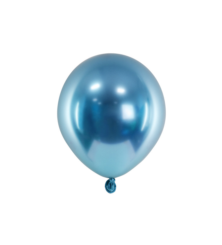 Chromové modré balónky sada